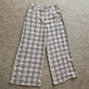 Nastygal Plaid Wide Leg Pant